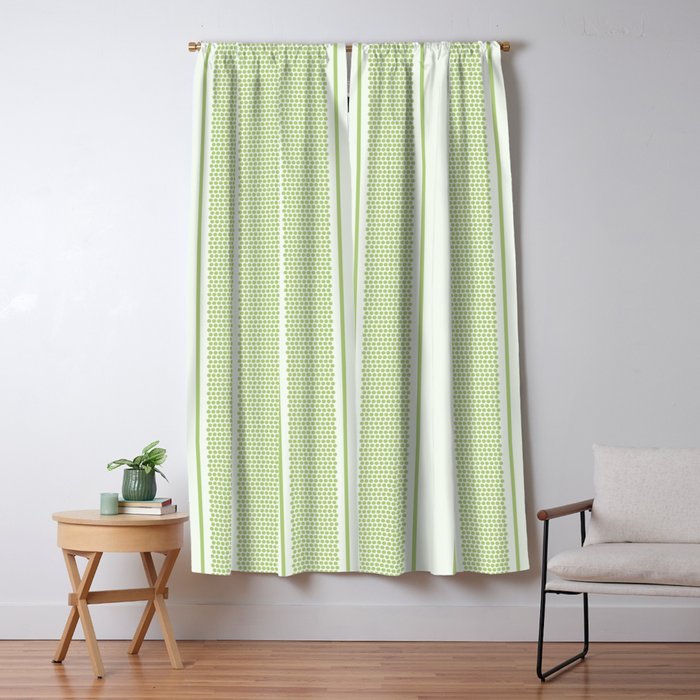 Vintage Striped Wallpaper Design With Dots In Pastel Green