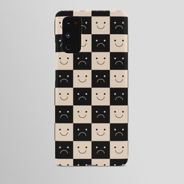 Plaid of Emotions pattern black Android Case