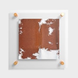 Brown + White Faux Cowhide Print Floating Acrylic Print