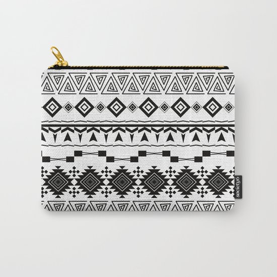 Aztec black white pattern. Carry-All Pouch