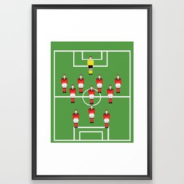 Soccer football team in red Framed Art Print