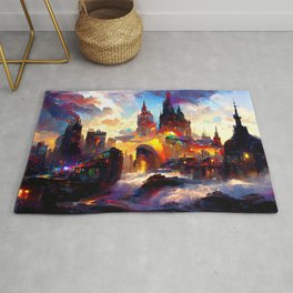 City from a colorful Universe Area & Throw Rug