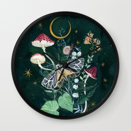 Mushroom night moth Wall Clock