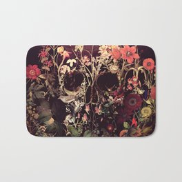 Bloom Skull Bath Mat | Digital, Sugarskull, Oct17Cb, Macabre, Curated, Floral, Skulls, Collage, Skulldecor, Pattern 
