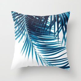 Palm Leaves Blue Vibes #1 #tropical #decor #art #society6 Throw Pillow