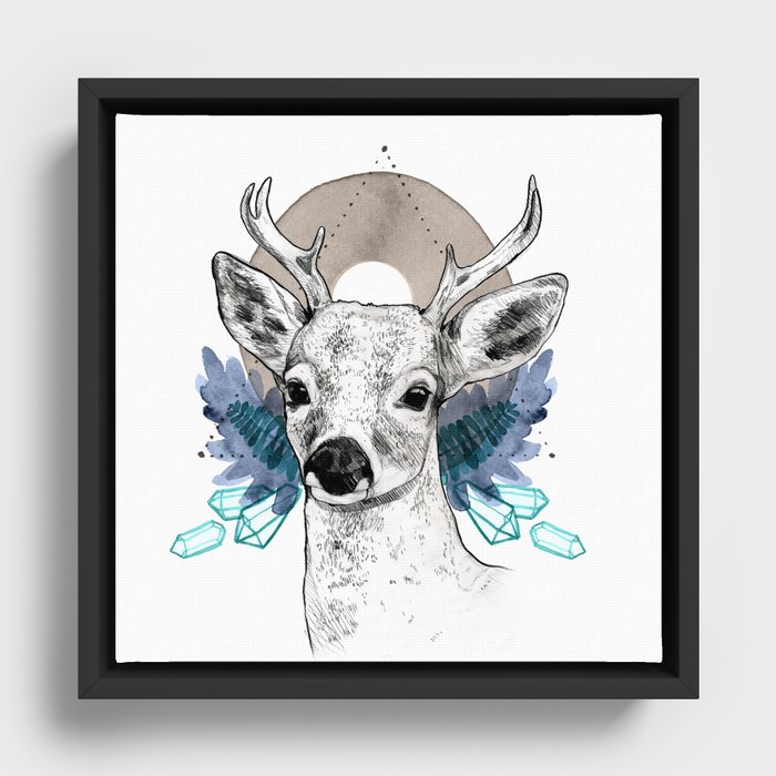 The Deer (Spirit Animal) Framed Canvas