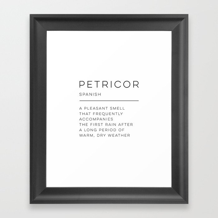 Petricor Definition Framed Art Print