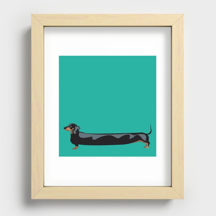 dachshund - wiener dog - i love my wiener Recessed Framed Print