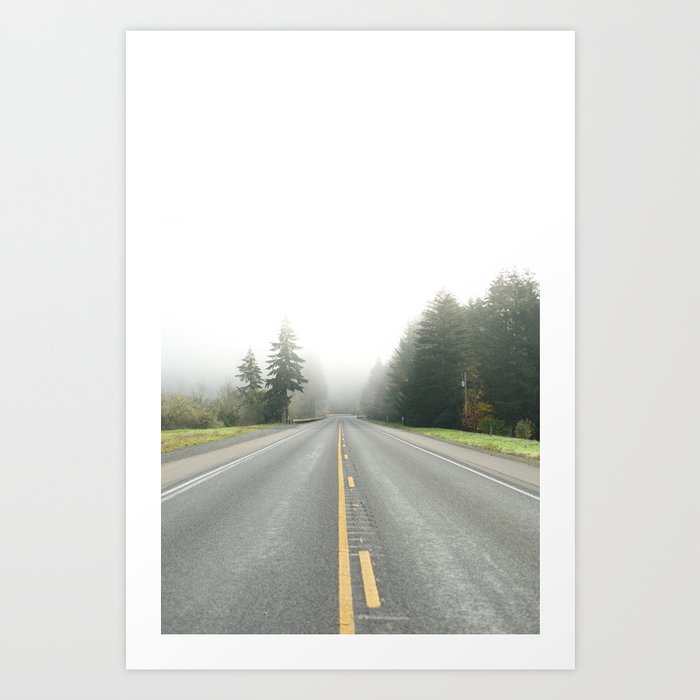 Foggy Oregon Road Art Print