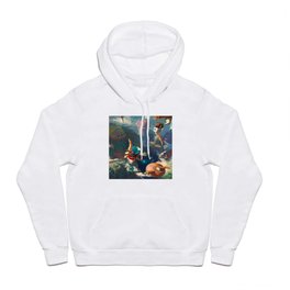Down the rabbit hole fantasy female flying color portrait flying through alternate world by Wootha Hoody