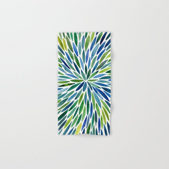 Watercolor Burst – Blue & Green Hand & Bath Towel