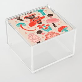 Texas Mushrooms – Red, Pink, and Turquoise Acrylic Box