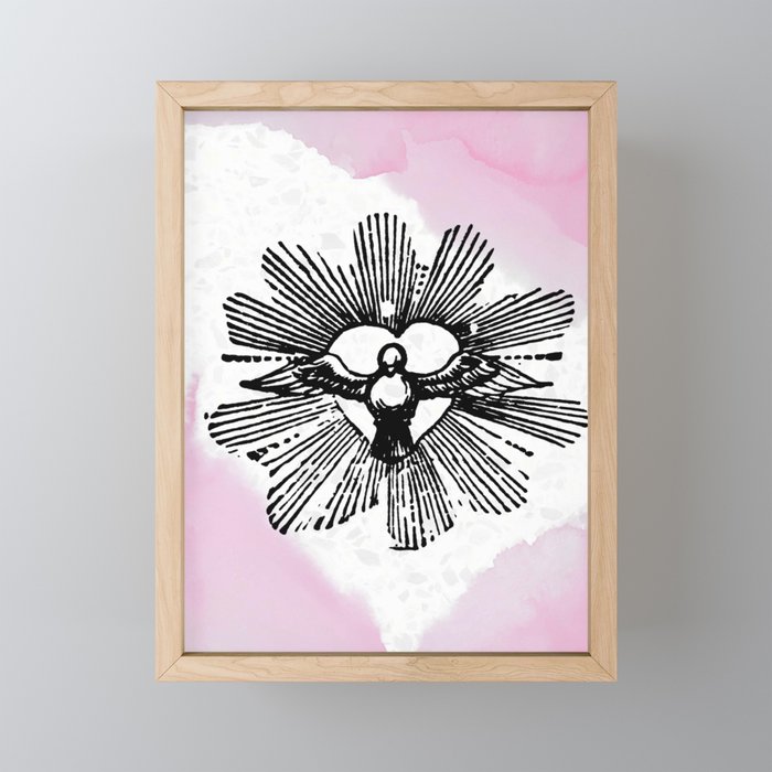 Pink Eternal Dove Framed Mini Art Print