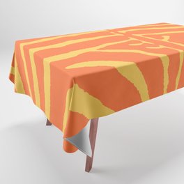 Zebra Wild Animal Print 266 Orange and Yellow Tablecloth