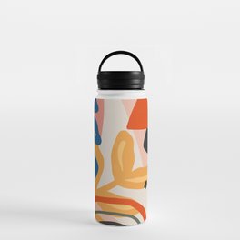 Flower Market Madrid, Abstract Retro Floral Print Water Bottle