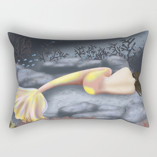 Sleeping Mermaid Rectangular Pillow