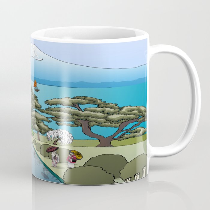 Japan Mural - Color Blue Sky Gradient Coffee Mug