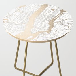 New York City White on Gold Side Table