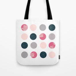 Modern dots, cloud polka, pink print Tote Bag