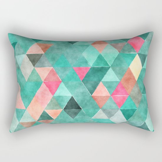 Retro Triangles Pattern 03 Rectangular Pillow