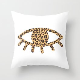 leopard eye Throw Pillow