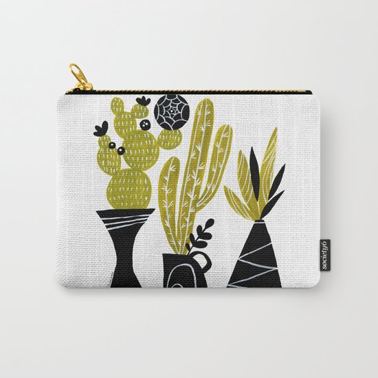 GREEN AND BLACK CACTUS Carry-All Pouch