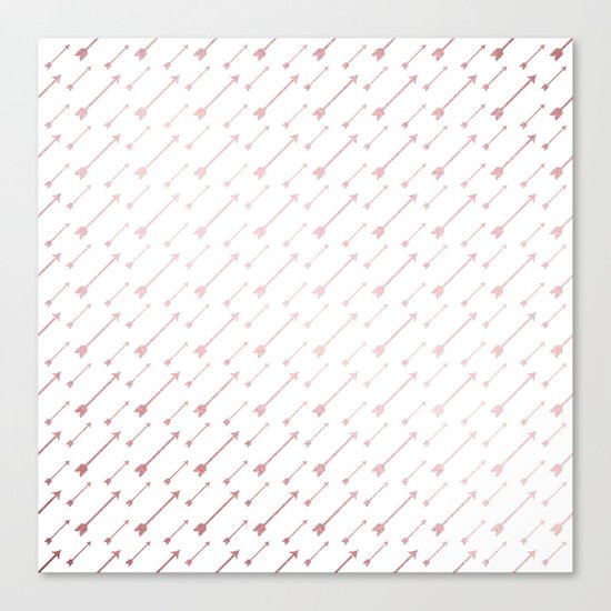 Simply Arrows in Rose Gold Sunset Canvas Print