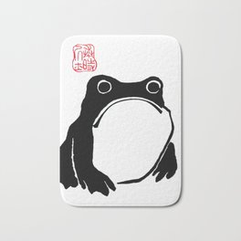 Unimpressed Frog Japanese Woodblock Matsumoto Hoji  Bath Mat