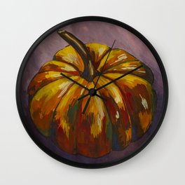 Purple pumpkin Wall Clock