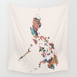 Map of the Philippines / 81 provinces Wall Tapestry