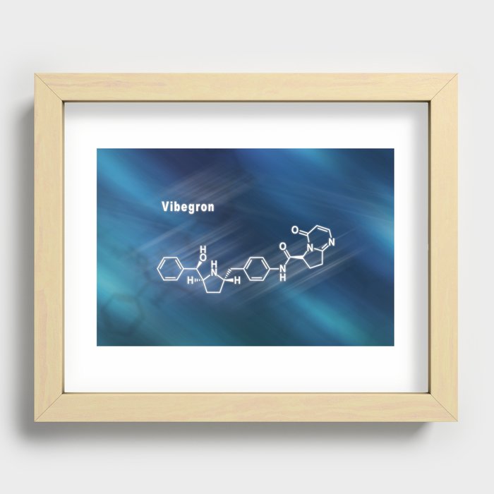 Vibegron drug, Structural chemical formula Recessed Framed Print