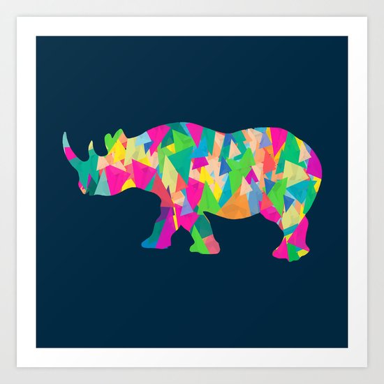 Abstract Rhino Art Print