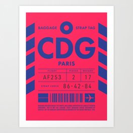 Luggage Tag D - CDG Paris France Art Print