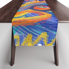 Abstract Sunset in Jungle  Table Runner