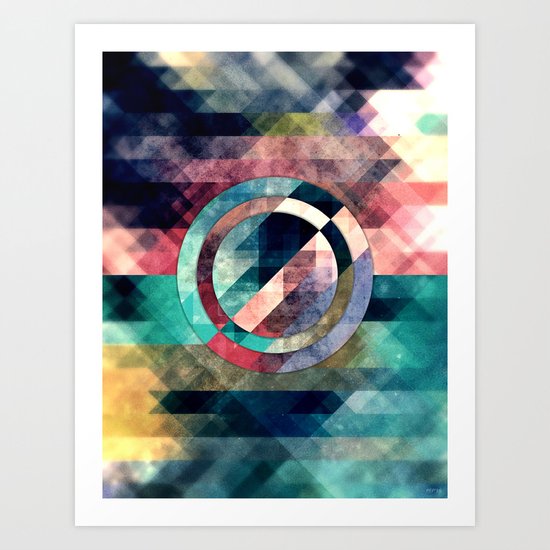 Colorful Grunge Geometric Abstract Art Print