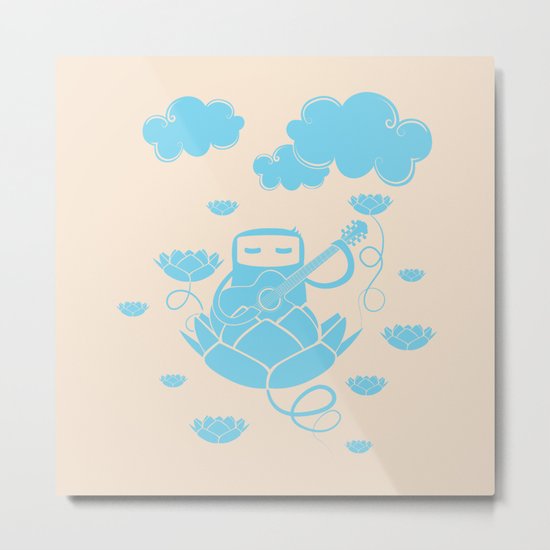 Lotus&Guitar Metal Print