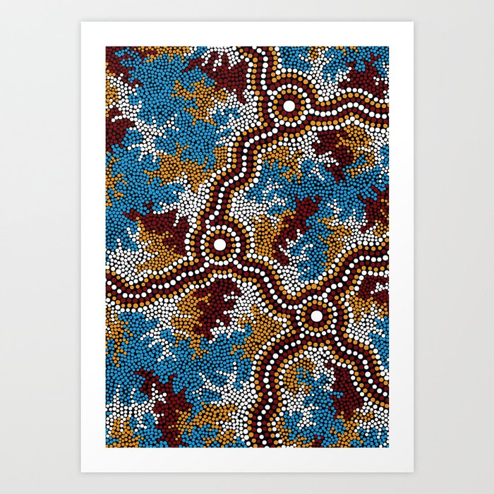 Authentic Aboriginal Art - Wetland Dreaming Art Print