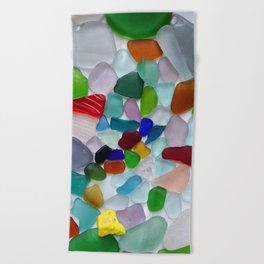 My Favorite colorful Pieces of Sea glass - Found in Staten Island, NYC Beach Towel
