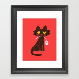 Fitz - Hungry hungry cat (and unfortunate mouse) Framed Art Print