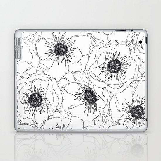 White Anemones Laptop & iPad Skin