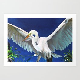 Tropical Florida Art - Egret Majesty Art Print
