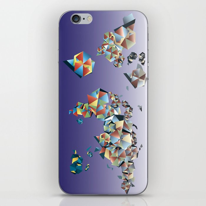 World map geometry iPhone Skin