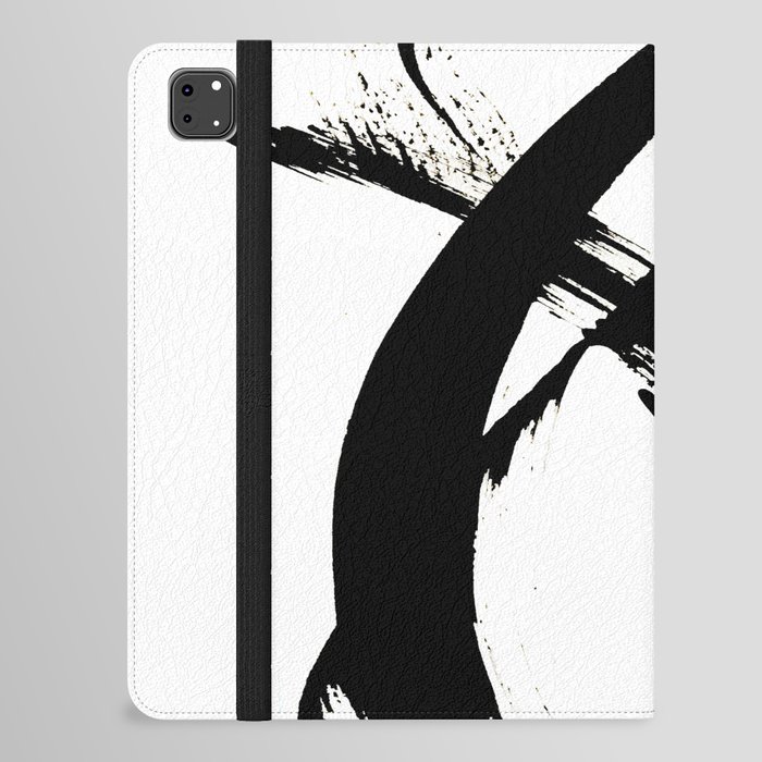 Brushstroke 7: a minimal, abstract, black and white piece iPad Folio Case