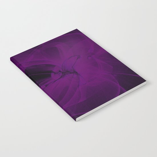 Cosmic Fractal dark black and purple Notebook