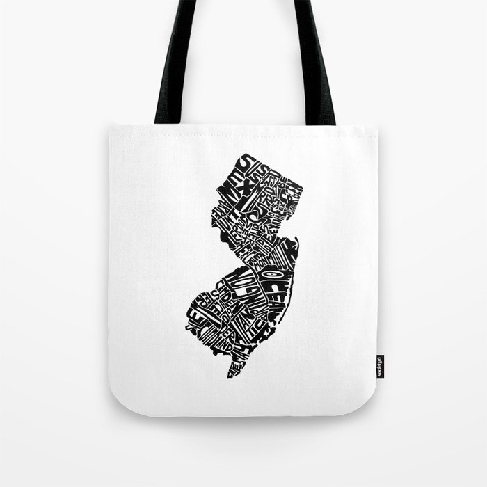 Typographic New Jersey Tote Bag by CAPow!