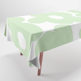 Large Baby Green Retro Flowers White Background #decor #society6 #buyart Tablecloth