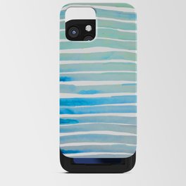 New Year Blue Water Lines iPhone Card Case