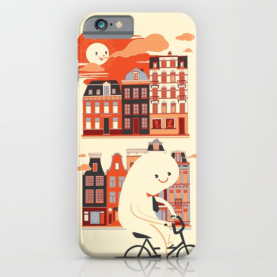 Happy Ghost Biking Through Amsterdam iPhone & iPod Case