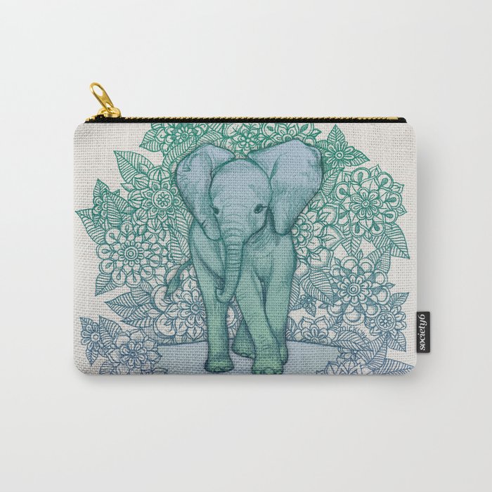 Emerald Elephant in the Lilac Evening Carry-All Pouch