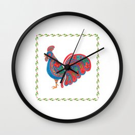 The Blue Roosters Wall Clock